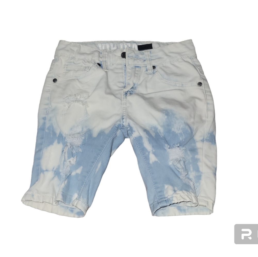 Sky Blue and White Shorts‎